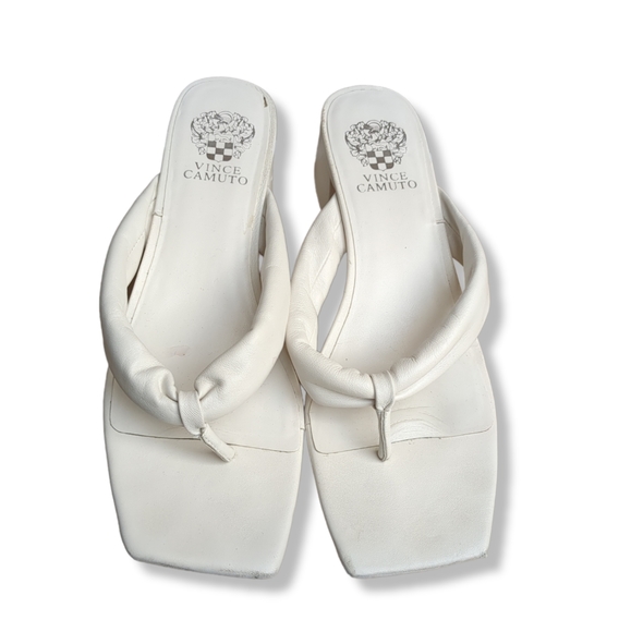 White leather t strap sandals size 10 - Picture 2 of 4